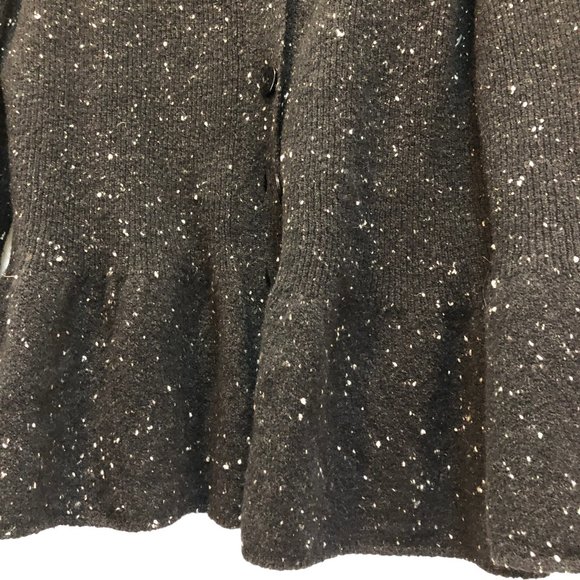 Stella McCartney black speckled cardigan sweater peplum flare cuff L ITA… - Picture 6 of 7